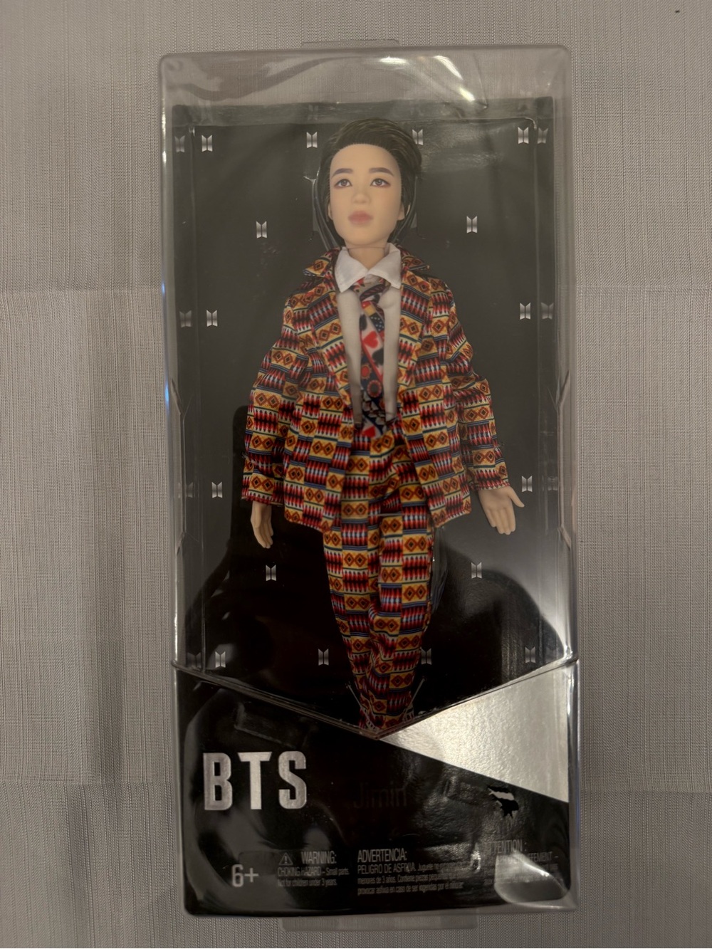 Mattel BTS Doll Jimin in Red, Yellow & Black Patterned Suit
